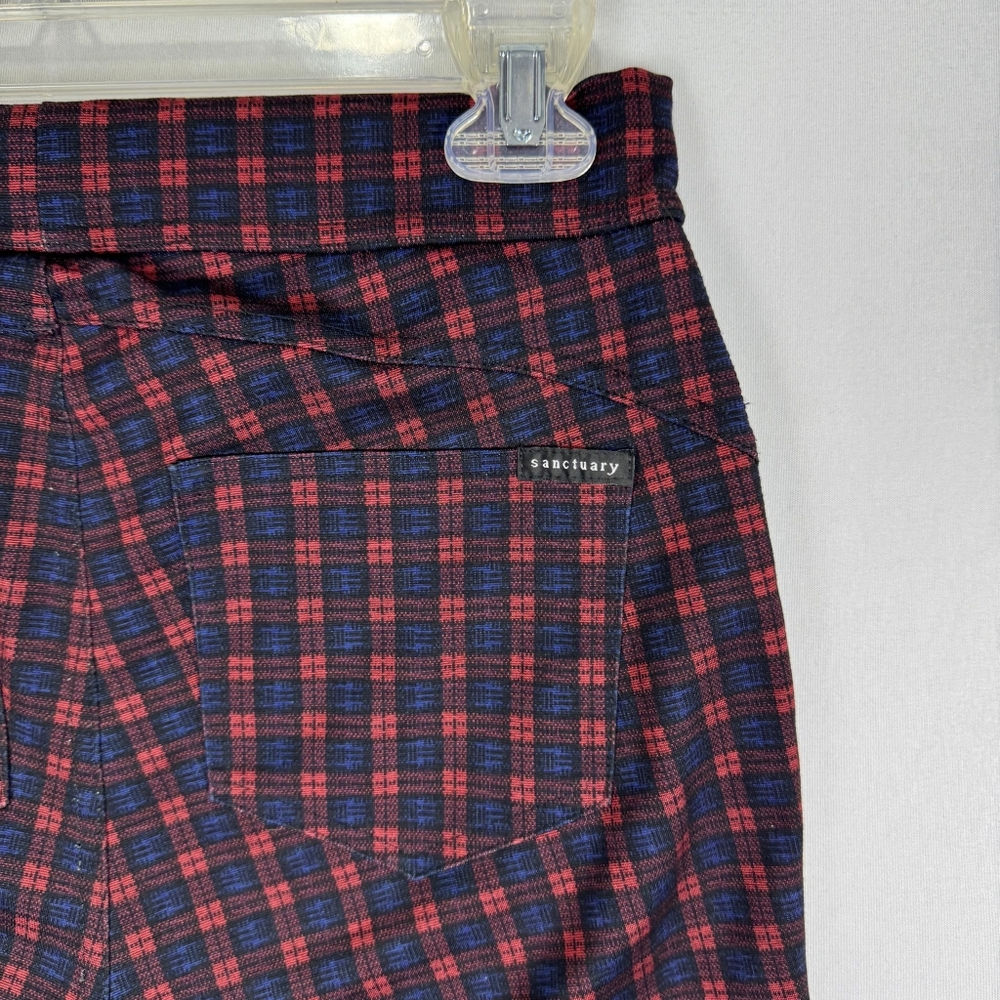Anthropology Sanctuary Findley Plaid Red and Blue Leggings Size Small - Picture 6 of 14